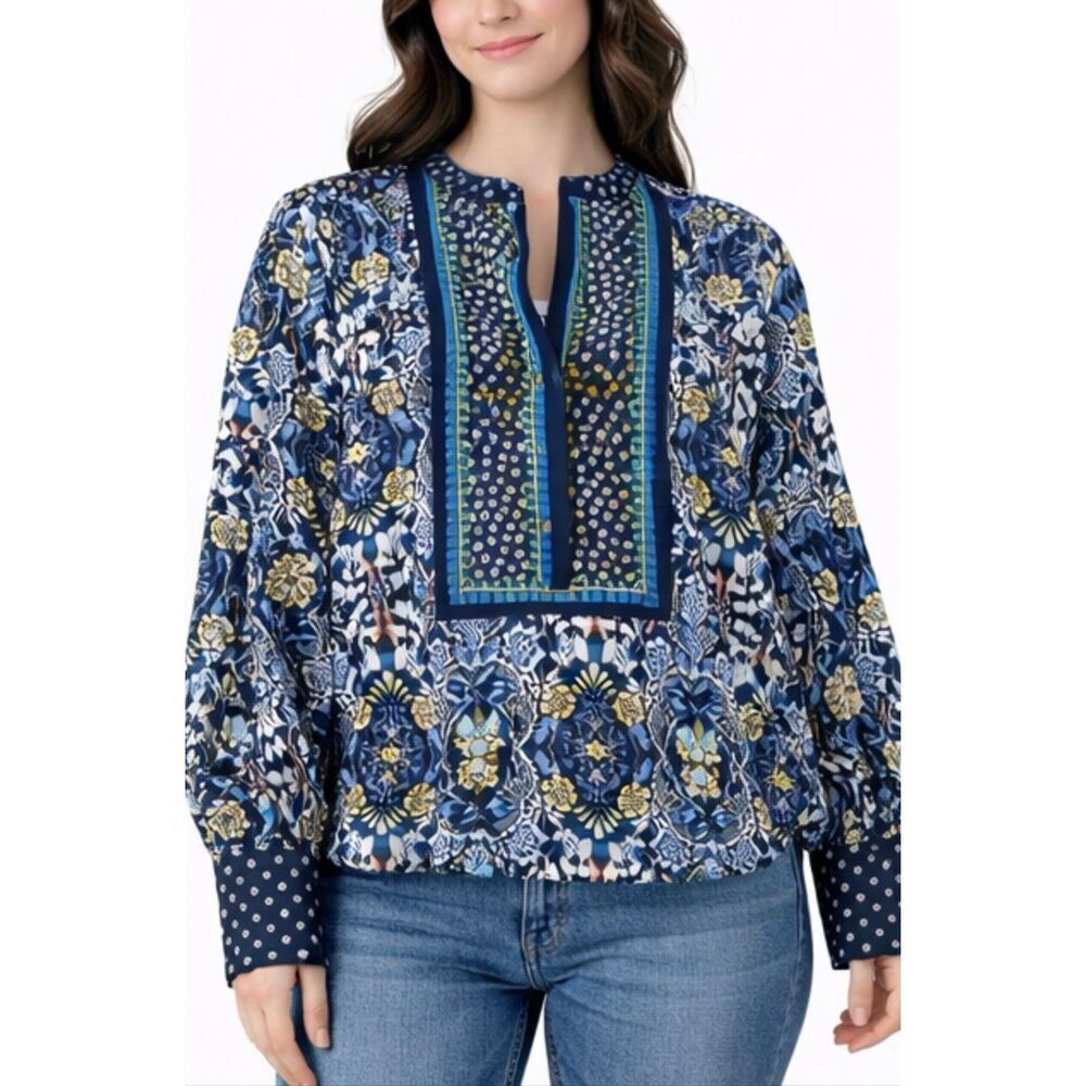Loft mixed print blouse size xs